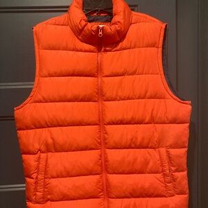 Gap puffer vest - Large - orange outer, navy blue inner